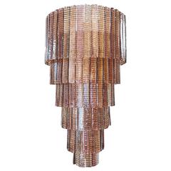 Murano Ribbed Ombré Glass Tiered Chandelier