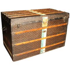 1890s Large Louis Vuitton Checkered Monogram Steamer Trunk,Malle Louis Vuitton 4