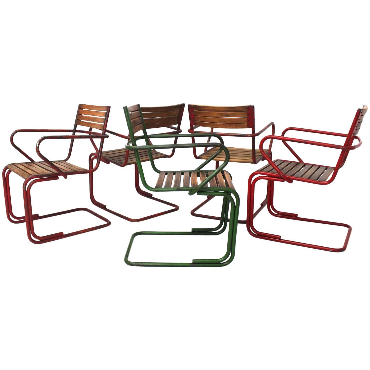 Mid Century Modern Vintage Metal Chairs Max Fellerer Eugen Wörle Austria For Sale