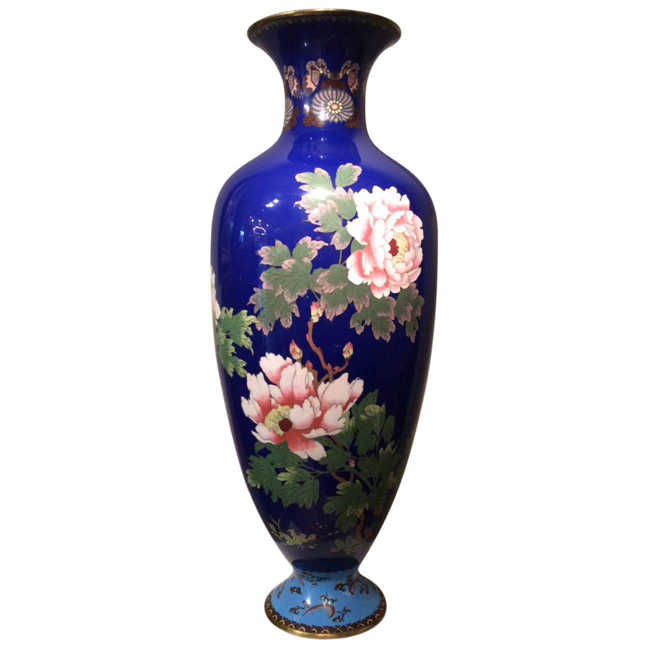 Large Meiji Period Vase, Cloisonné Enamel, Japan, 1900-1920 For Sale
