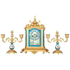 Sèvres Clock Garniture 12