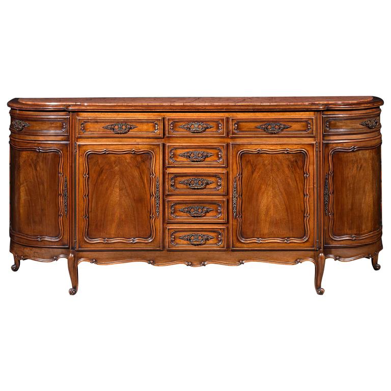 French Provincial Red MarbleTop Buffet at 1stDibs