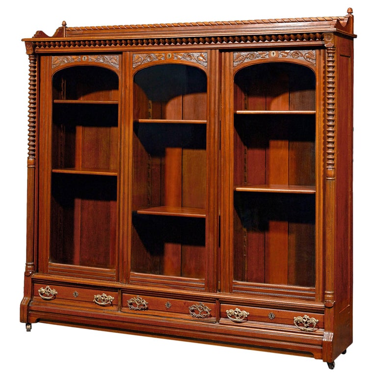 English Mahogany Bookcase For Sale