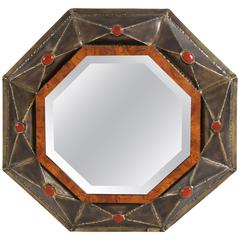 Elegant Beveled Corners Mirror by Jacques Duval-Brasseur, circa 1970 11