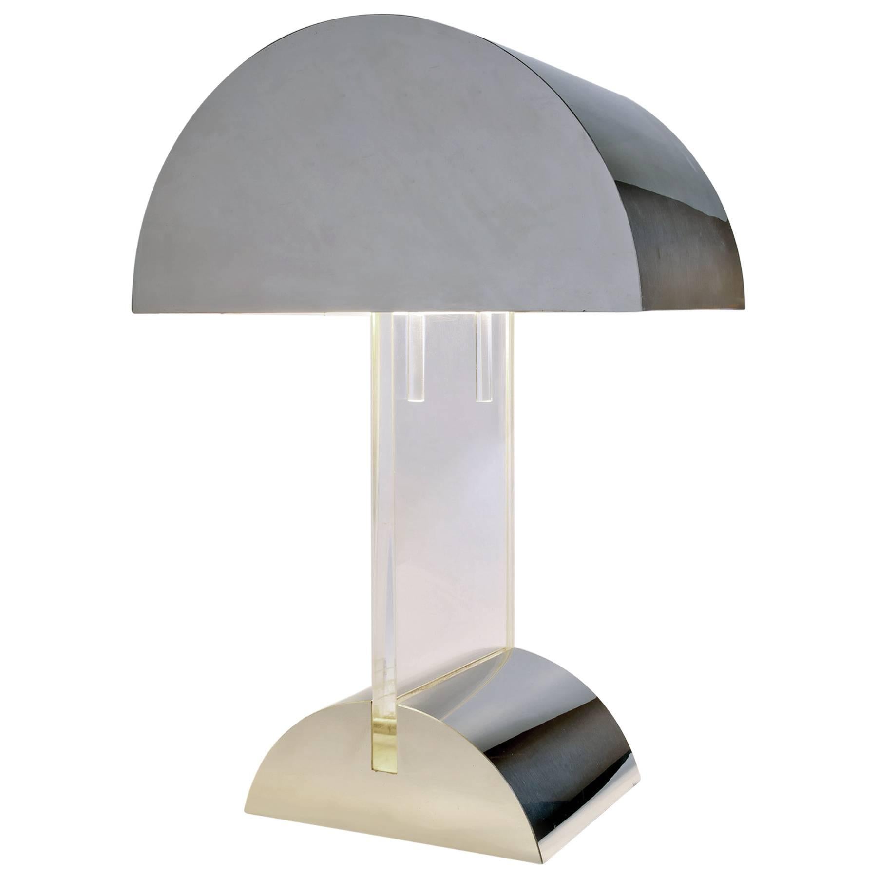 Pierre Cardin Chrome and Lucite Table Lamp