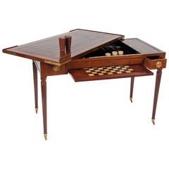 Fine Louis XVI Mahogany and Inlaid Tric Trac Table