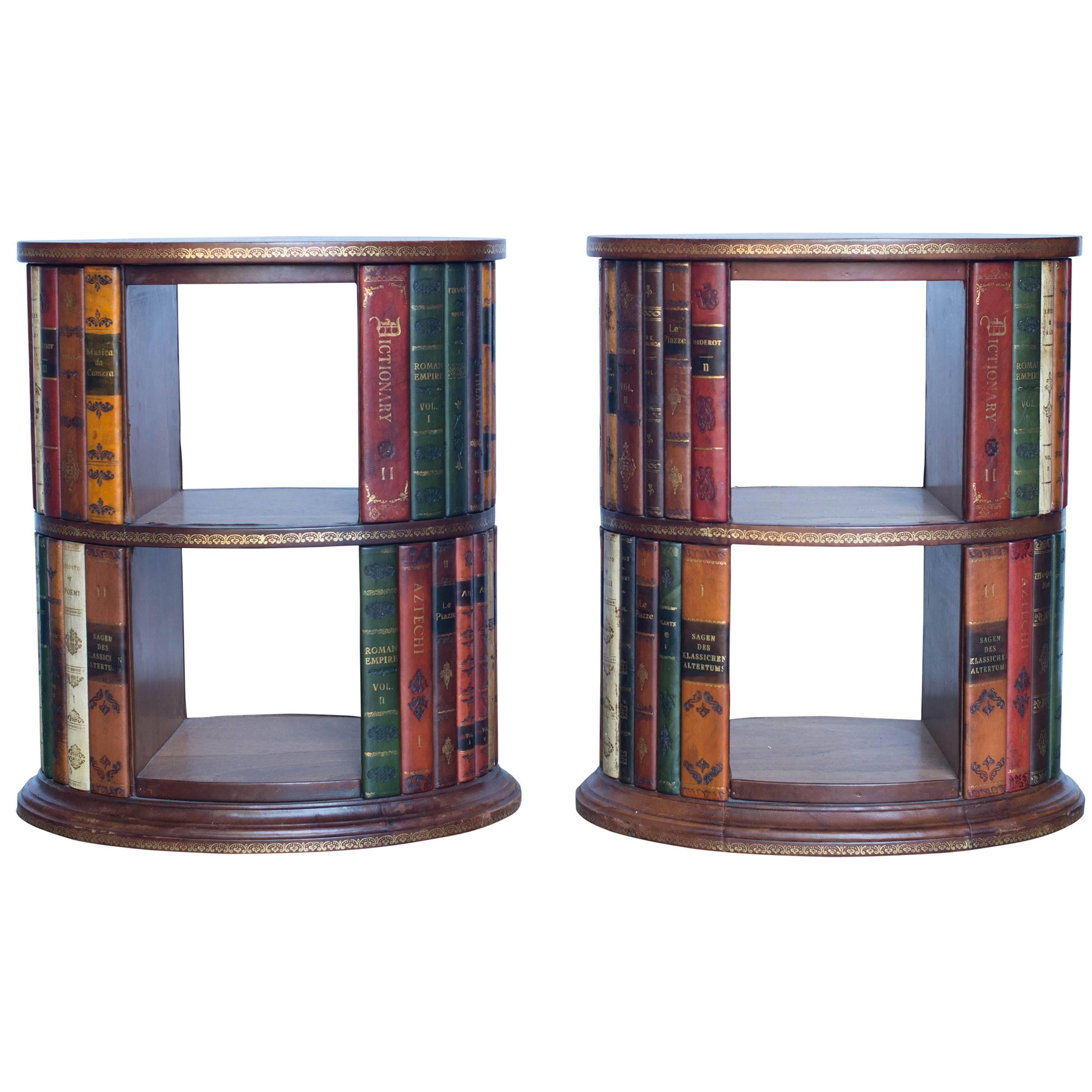 Pair of Italian Leather Side Tables