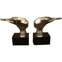 Jacques Cartier Art Deco Elephant Bookends Car Mascots 12