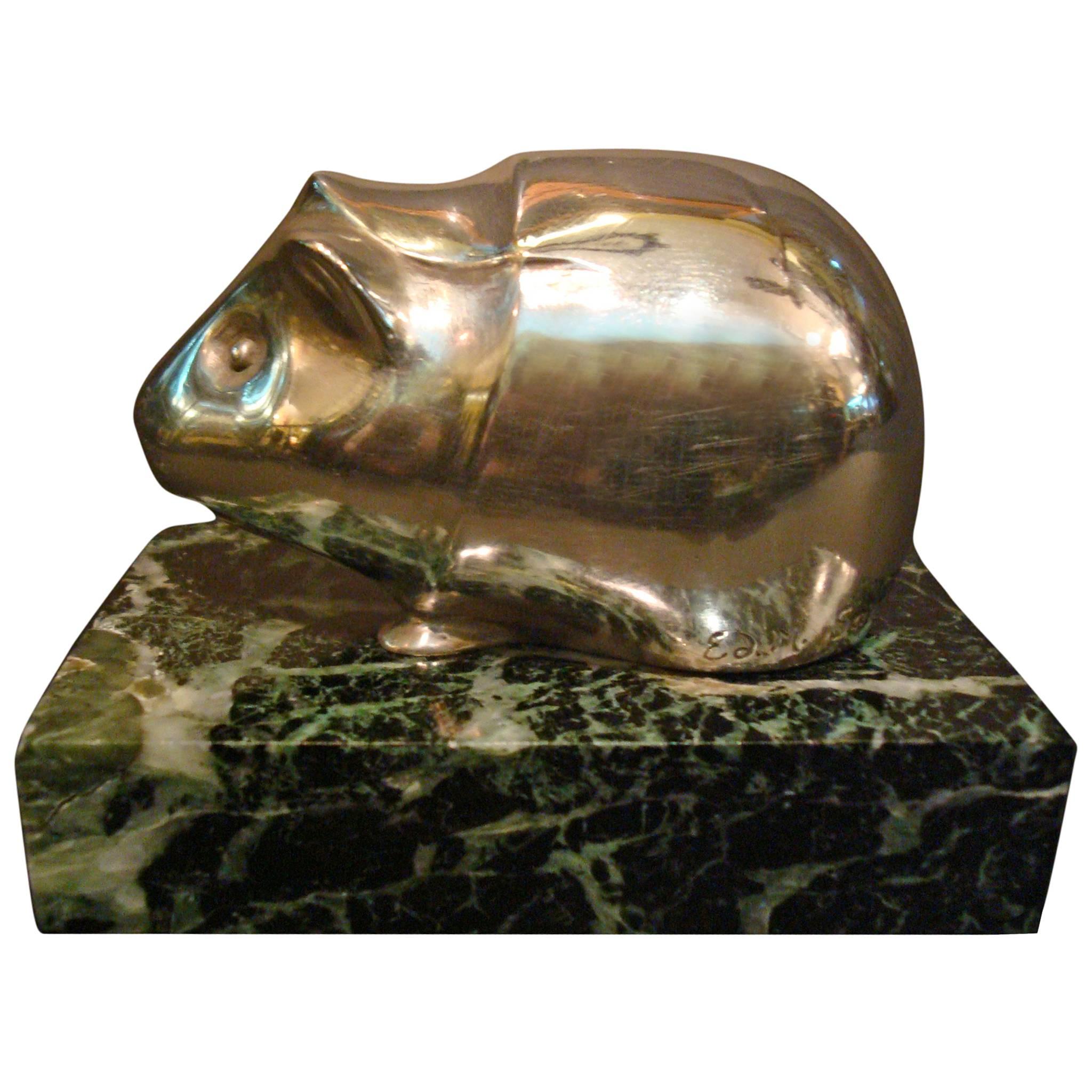 Edouard Marcel Sandoz Guinea Pig Bronze Paperweight