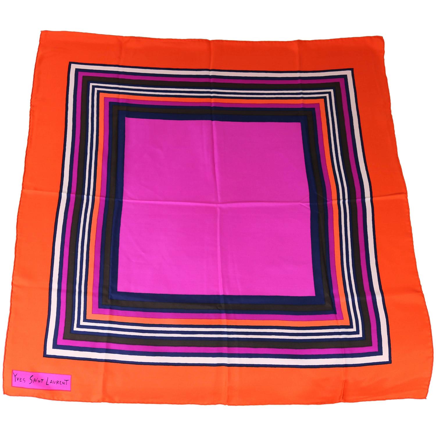 1960s Luscious Bold Yves Saint Laurent Large Silk Scarf For Sale at 1stdibs