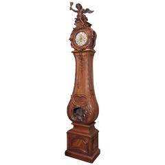 Antique 18th Century French Walnut Clock, circa 1750-1760