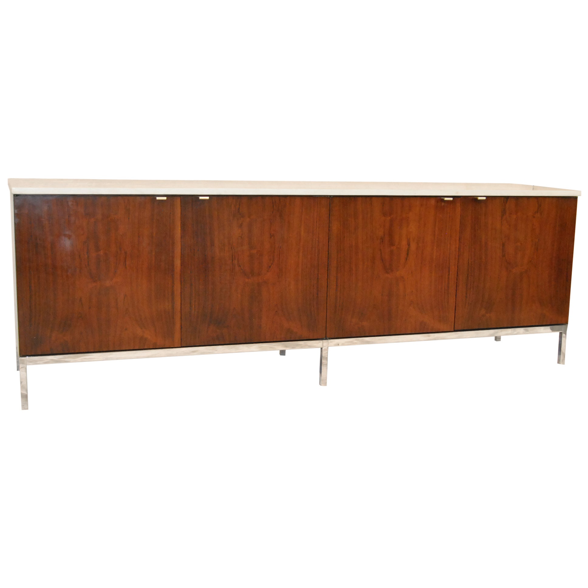 Florence Knoll MidCentury Modern White MarbleTop Sideboard Credenza
