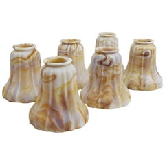 Caramel Kokomo Art Glass Shades Set of Six