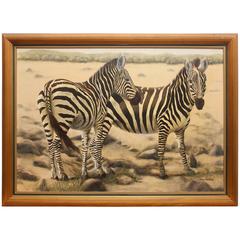 "African Zebra" Large Oil Painting by Audrey Rosenthal 3