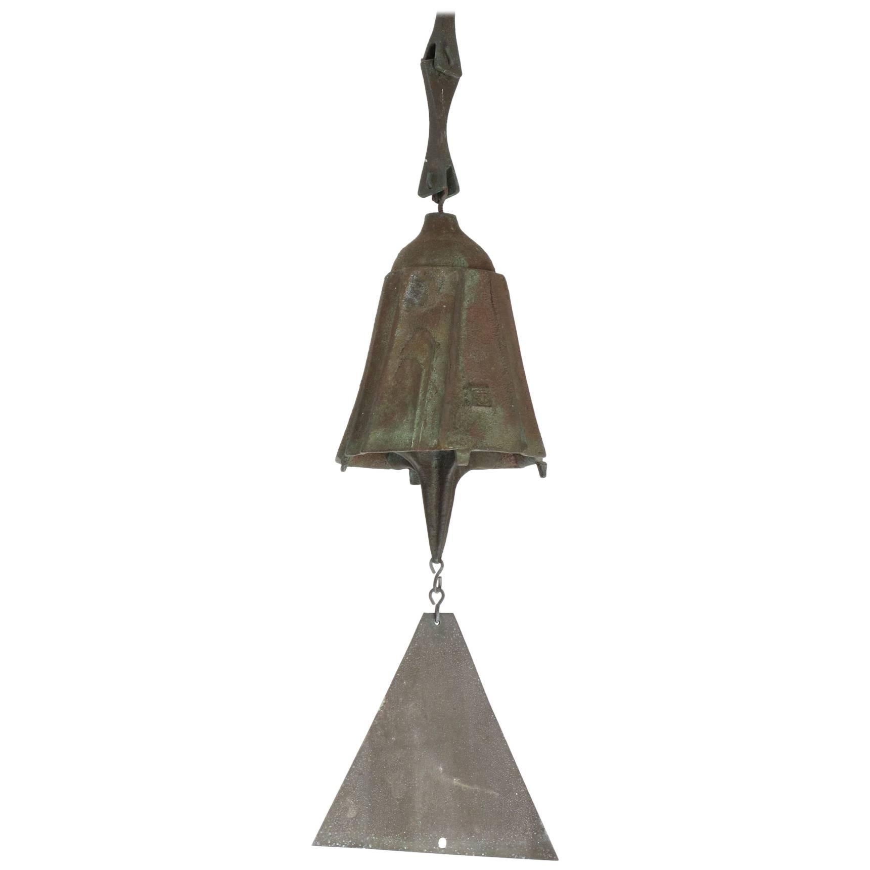 Paolo Soleri Bronze Wind Chime Bell, 1970s Vintage Brutalist Modern For Sale