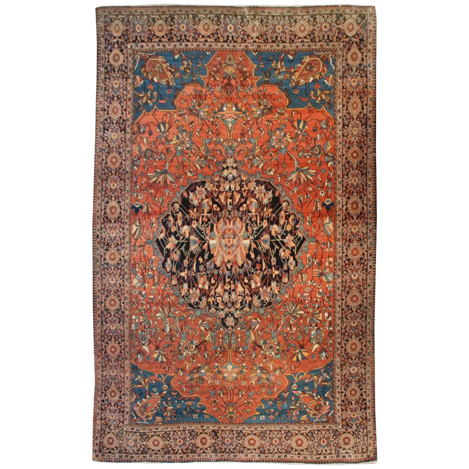 Exceptionnel tapis Sarouk Farahan du 19ème siècle
