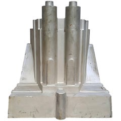 1930s Architectural Silvered Foundry Form, Mold, Casting, Sculpture Garden