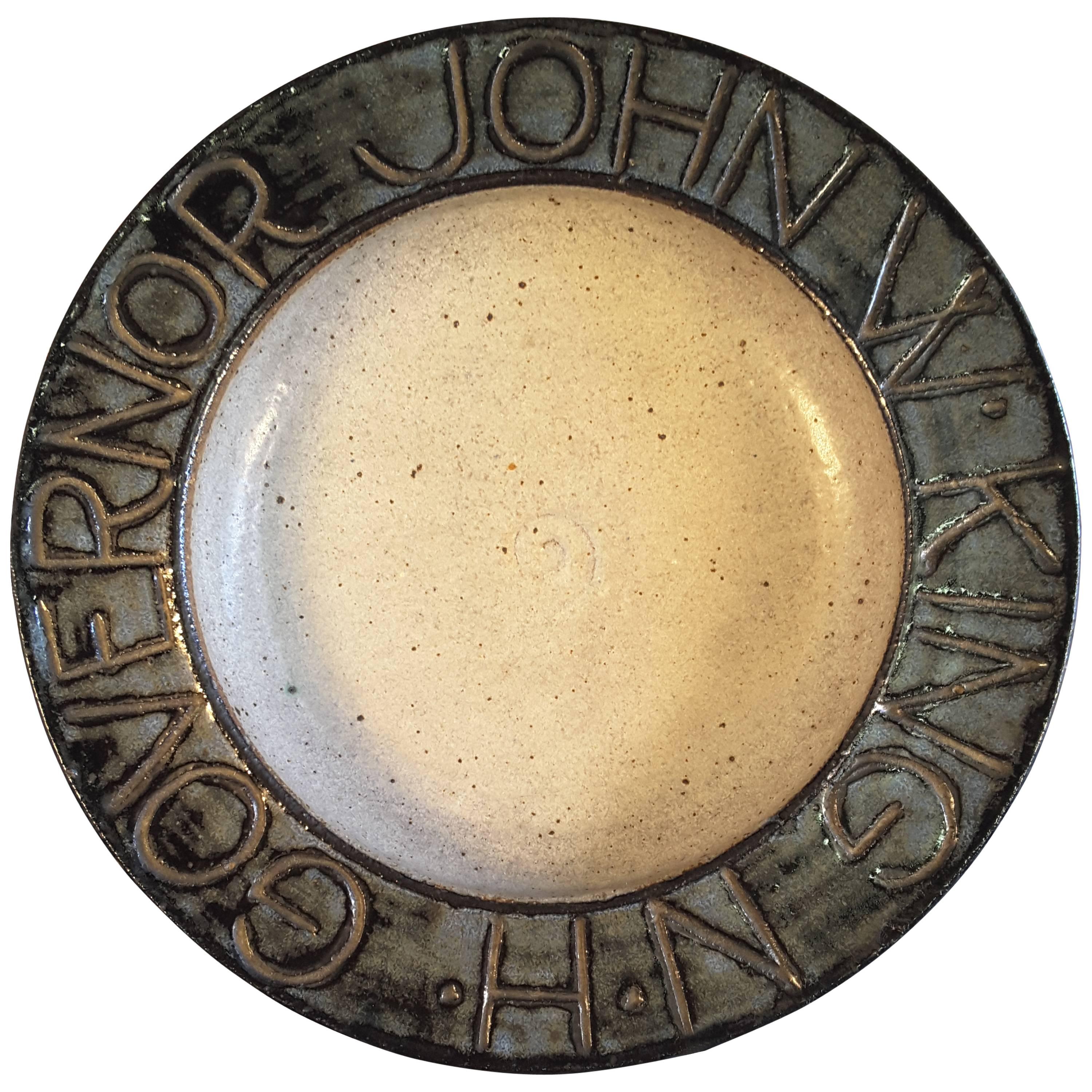 N.H. Governor John W. King Political Campaign Charger by Gerry Williams For Sale