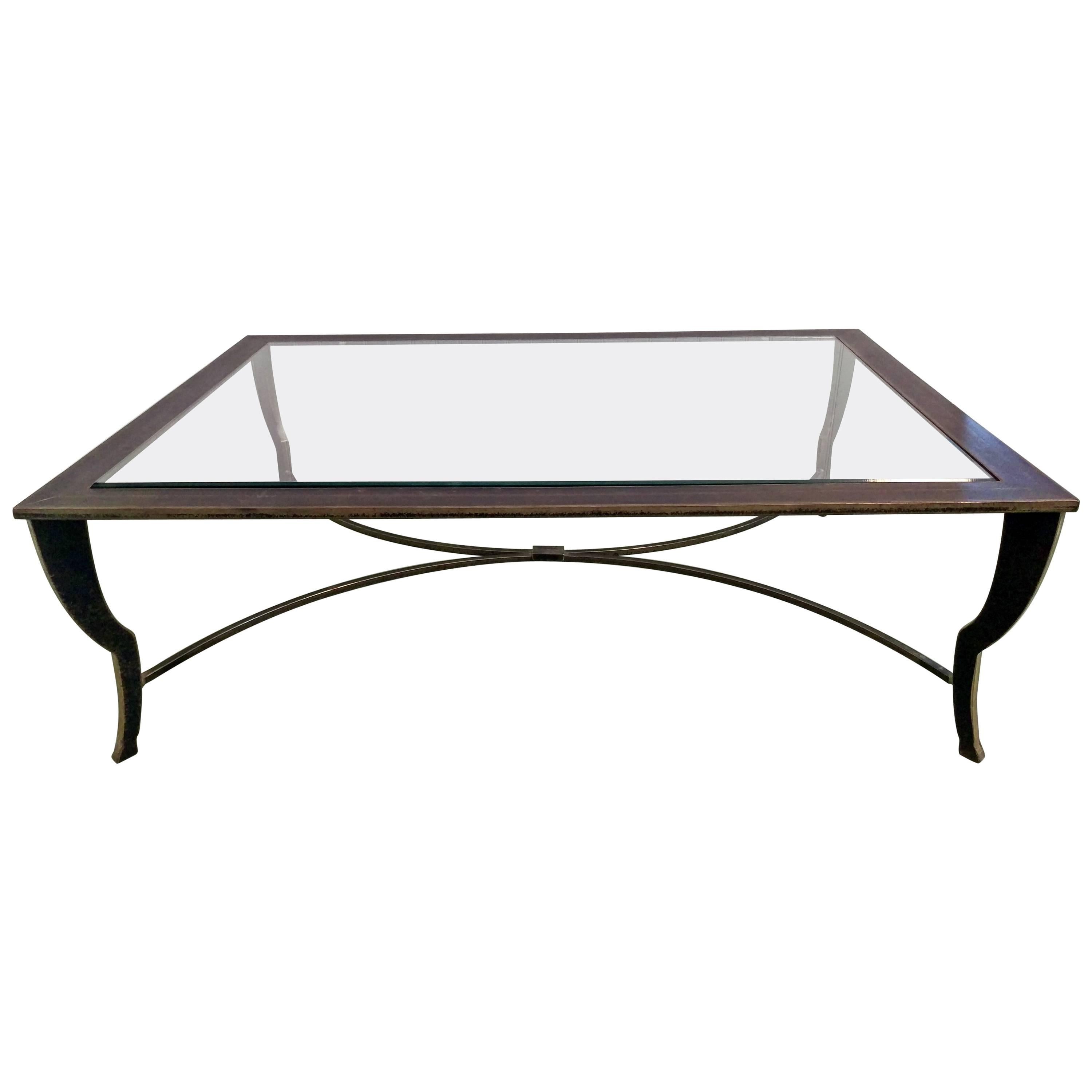 Maison Ramsay Gilded Wrought Iron Coffee Table, offered by La Porte For Sale