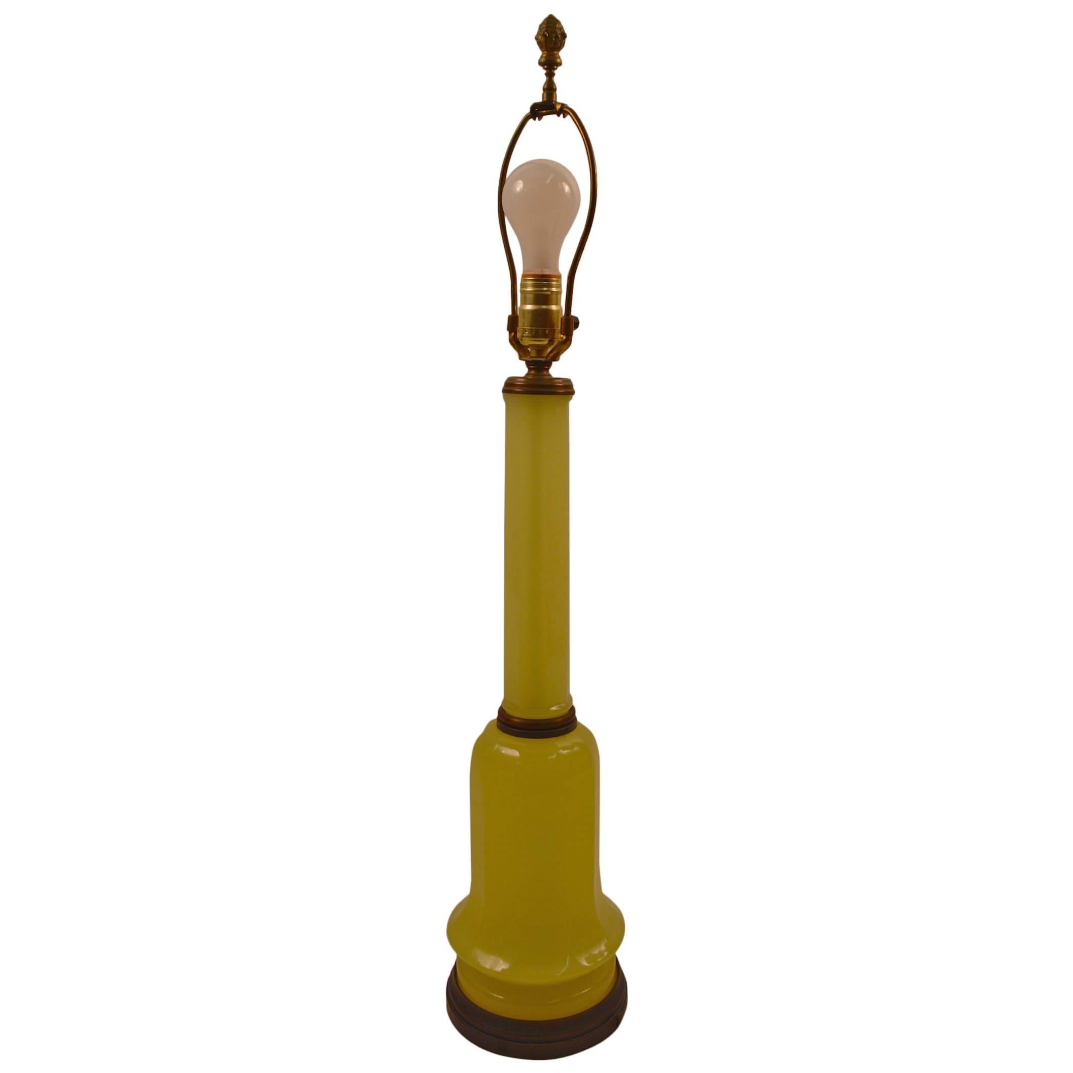 Single Table Lamp in Yellow Glass
