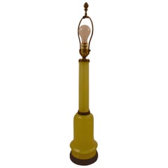 Single Table Lamp in Yellow Glass