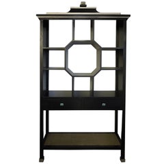 Modern Version Dorothy Draper Style Chinoiserie Curio Cabinet