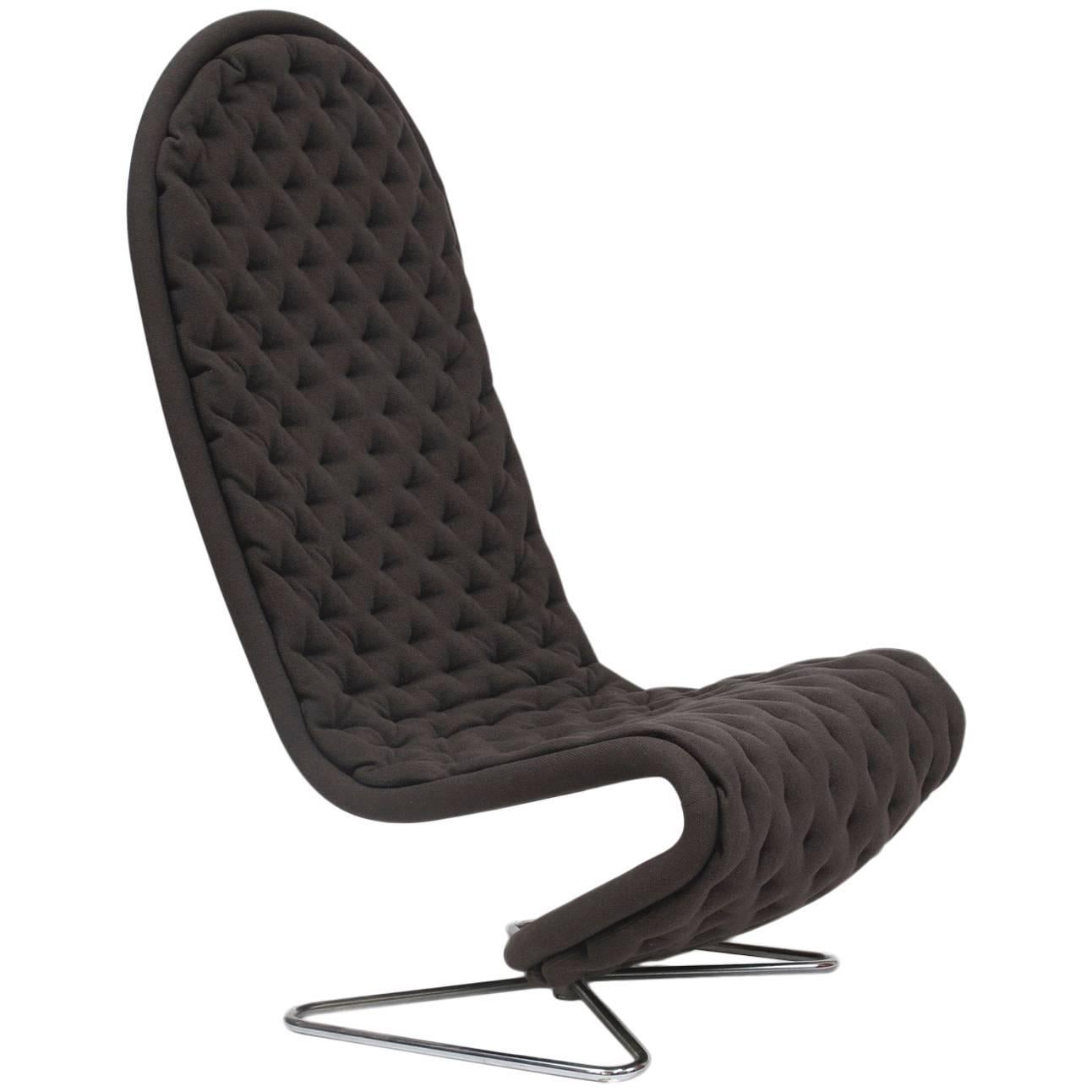 Verner Panton High Back Lounge Chair in Grey Wool