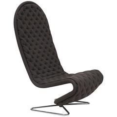 Verner Panton High Back Lounge Chair in Grey Wool 10