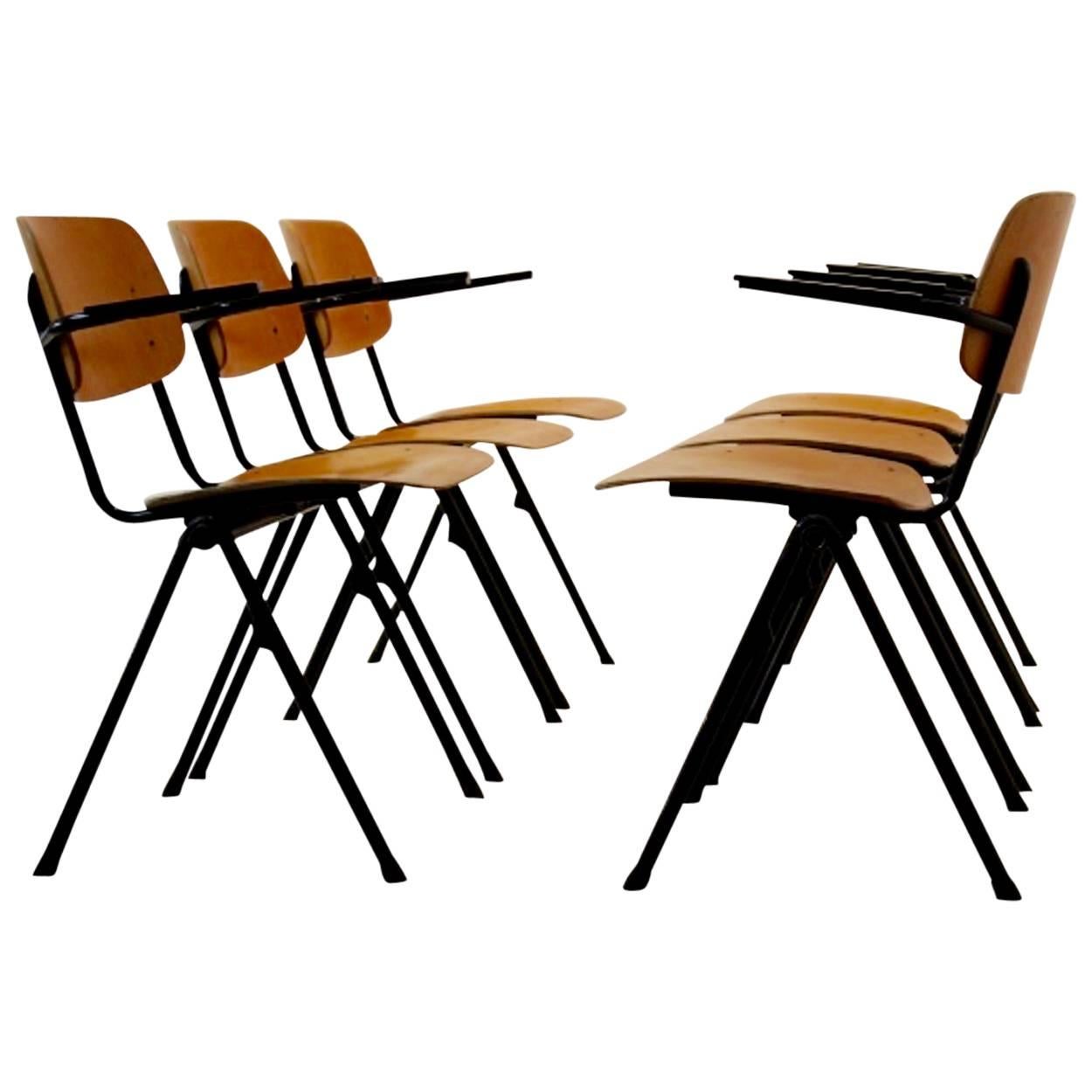 Industrial Plywood Marko School Chairs, Netherlands, 1960s For Sale