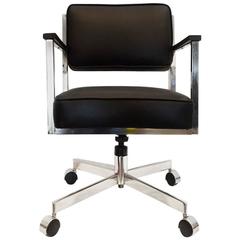 Flewelling Armchair in Faux Perforated Vinyl, circa 1970