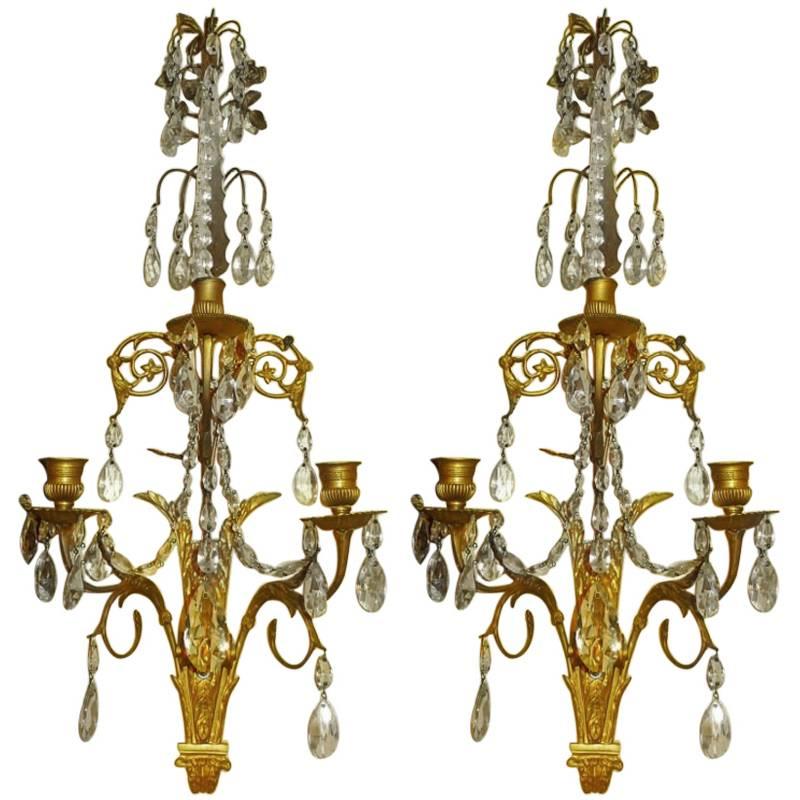 Pair of French Baltic/ Louis XVI Style Sconces