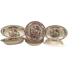 19th Century English China "Indian Tree" 10 Piece Set By, Maddock & Sons