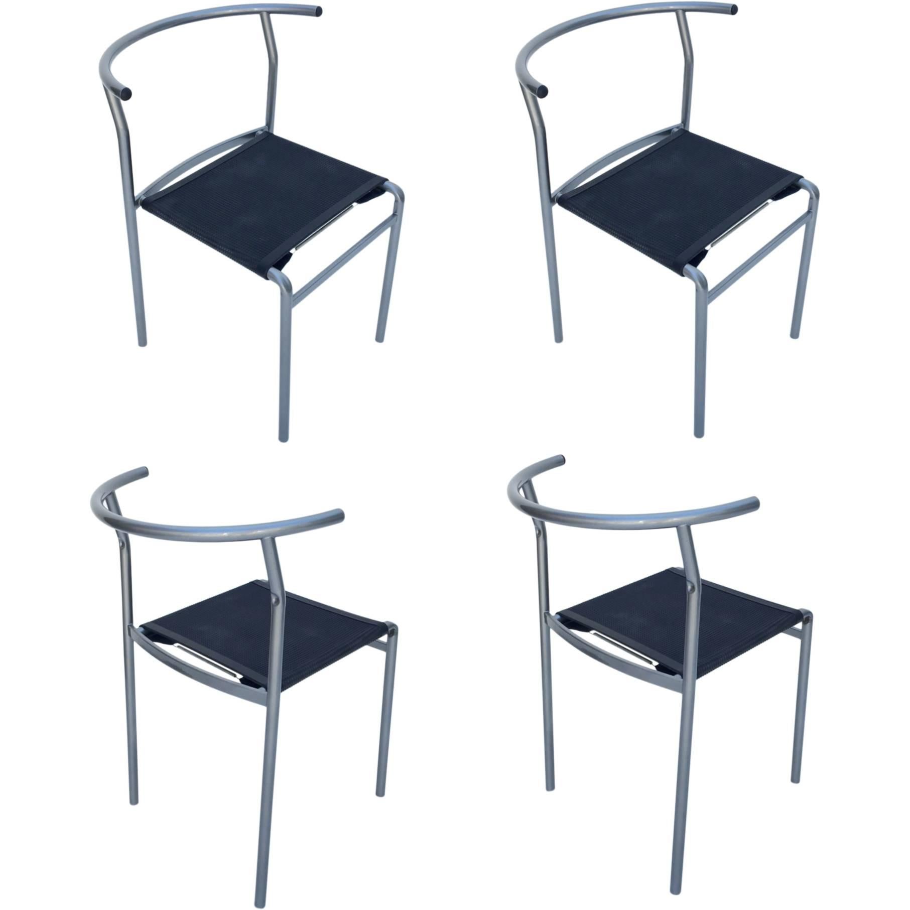 Quatre chaises de piquet de café par Philippe Starck pour Cerruti Baleri