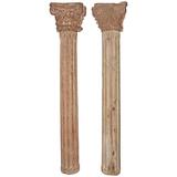 Paar antike Pilaster mit passenden korinthischen Kapitellen
