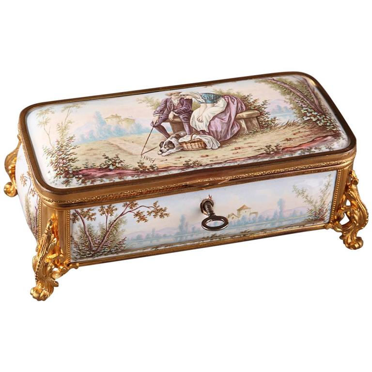 19th Century French Limoges Enamel Box For Sale at 1stdibs