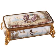 Antique 19th Century French Limoges Enamel Box