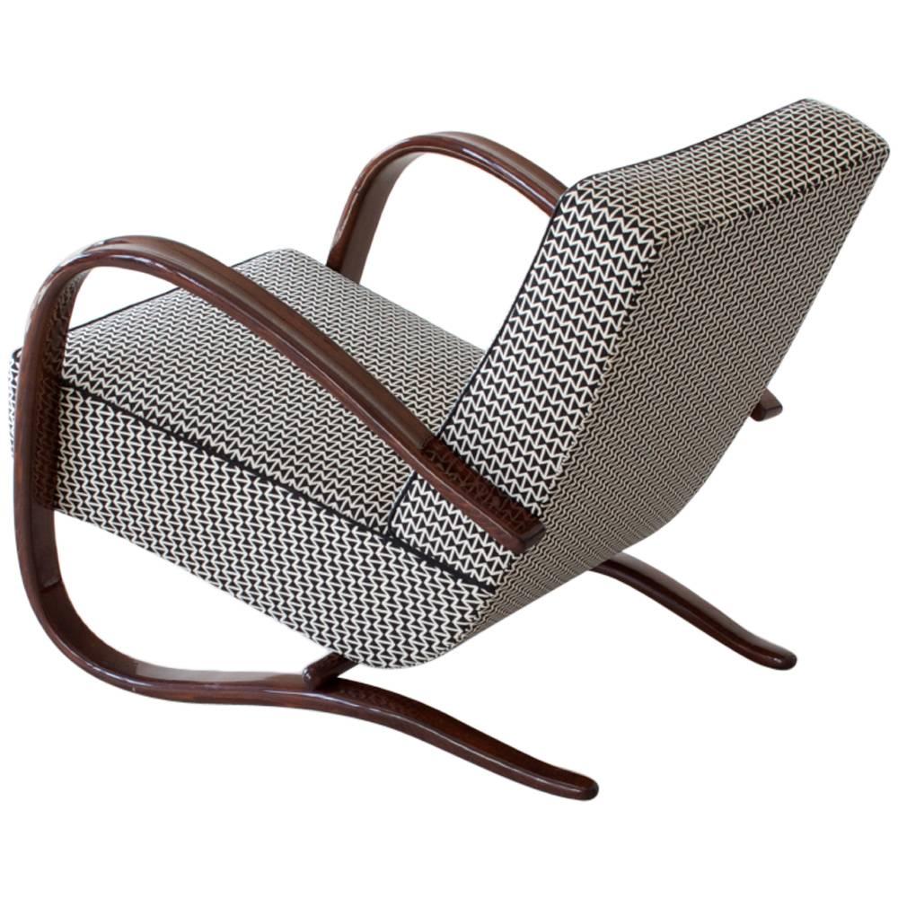 Art Deco Streamline Armchair by Jindrich Halabala, c. 1940 For Sale