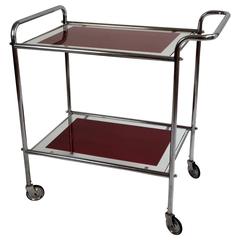 20th Century Art Deco Steel Tube Bar Cart Trolley