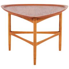 Kurt Ostervig Triangular Teak Coffee Table for Jason Møbler 9