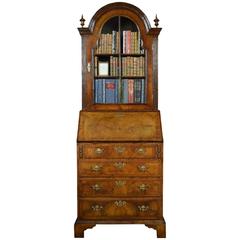 Queen Ann Walnut Bureau Bookcase