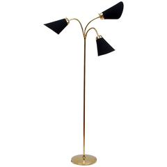 Mid-Century Italian Triple Gooseneck Floor Lamp, 1950s