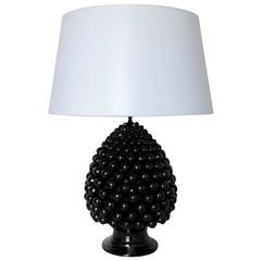 1970s Italian Black Ceramic Lamp