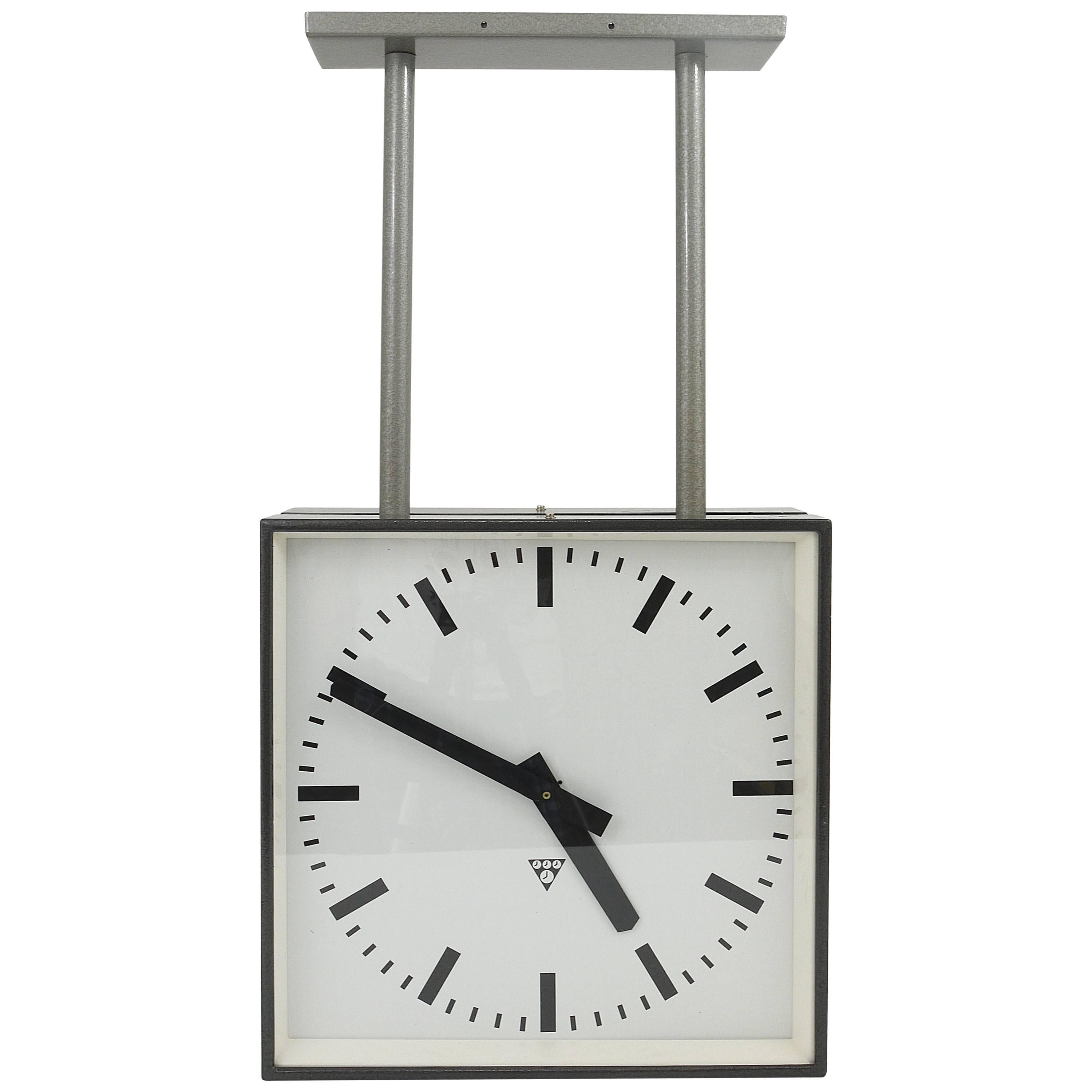 Very Big Double Sided Industrial, Two-Face Train Station Clock
