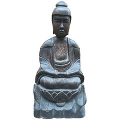 Japanese Tall 150+ Year Old Antique Buddha Hand-Carved, Old Collection