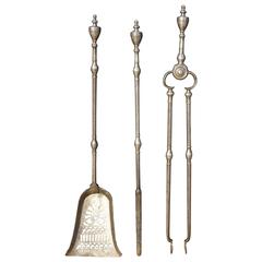 George III Polished Steel Fire Irons / Tools 4