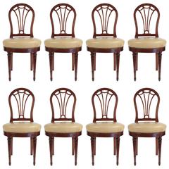 Set of Eight Louis XVI Style Mahogany Dining Chairs, circa 1880
