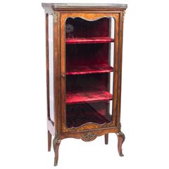 19th Century French Kingwood and Marquetry Display Cabinet