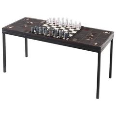 Jan Ryheul Chess Table with Ceramic Pieces for Perignem