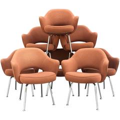 Eero Saarinen for Knoll Executive Chairs in Burnt Orange