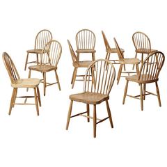 Frits Henningsen, Ten Oak Dining Chairs, Denmark, 1950s